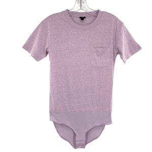 J. Crew Crewneck Pocket T-Shirt Bodysuit Lavender
